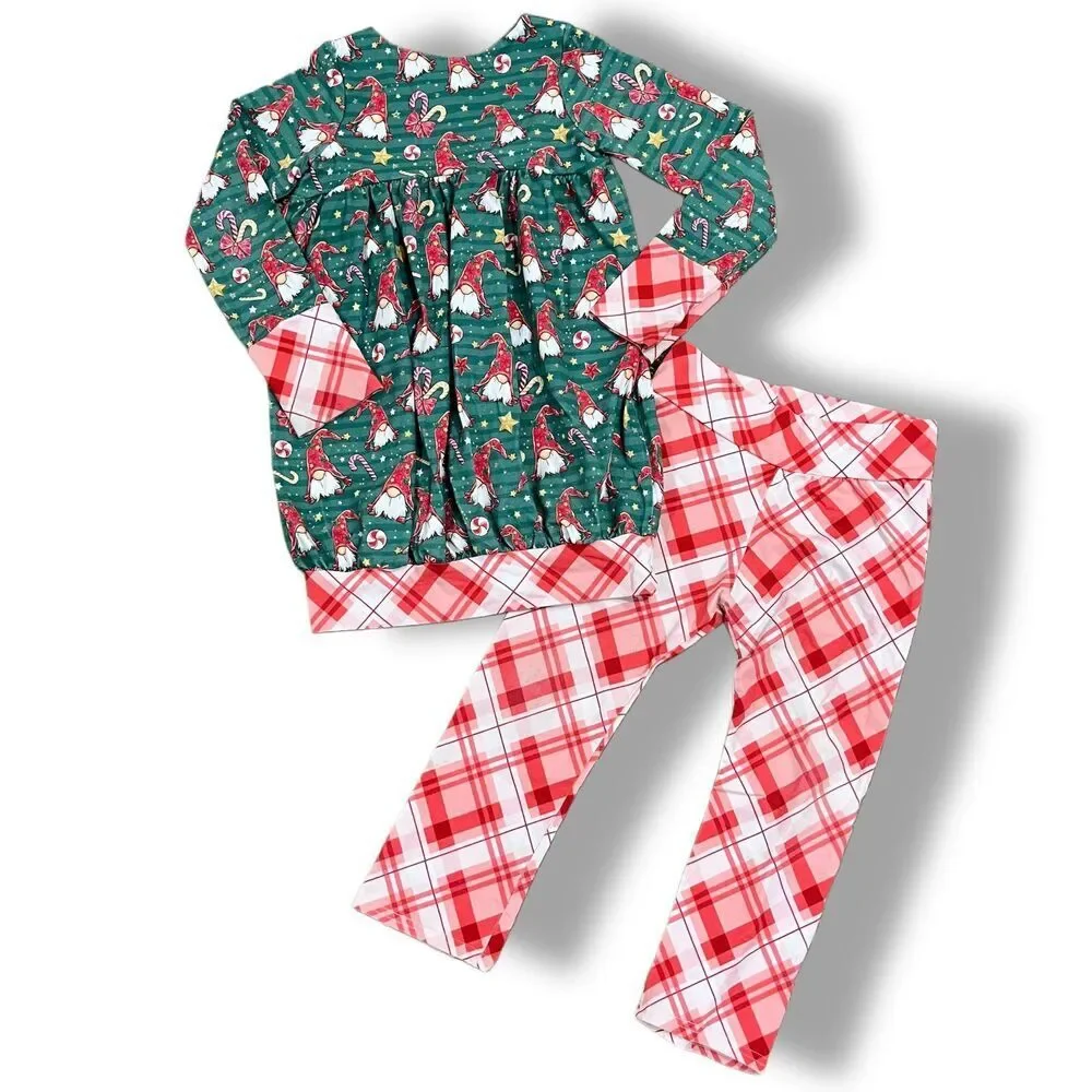 Sweet Bebe Clothing Handmade Christmas Gnome Matching Set size Girl’s 10